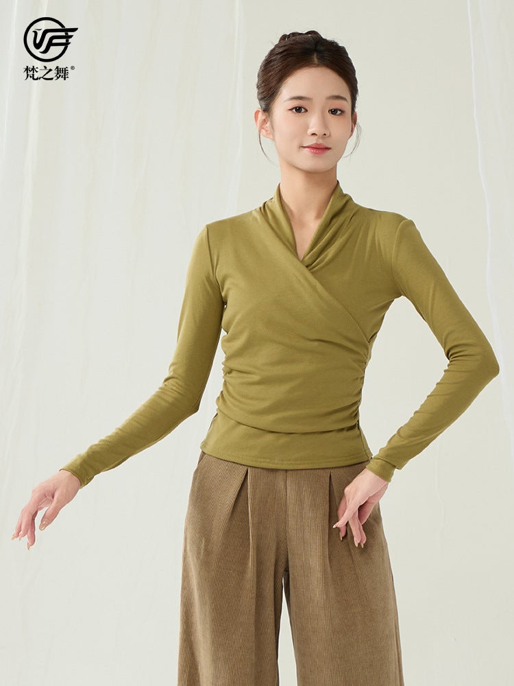 Sanskrit Dance Classical Modern Dance Practice Suit Female Adult Long Sleeve Slim Dancing Special Top Thick - Image 4